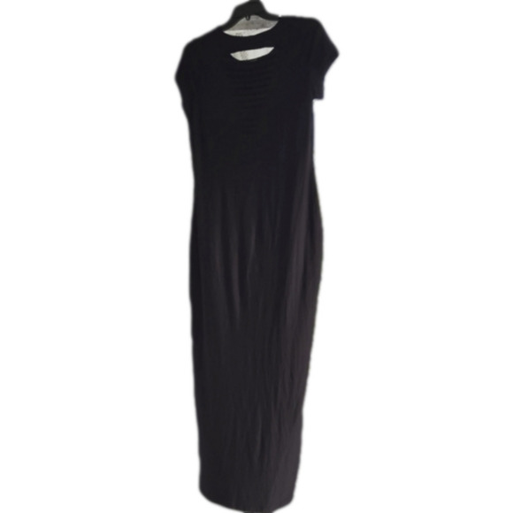 Derek Heart Solid Black Maxi Dress with Butterflies Appliques & Cutouts size 1X - Picture 6 of 7